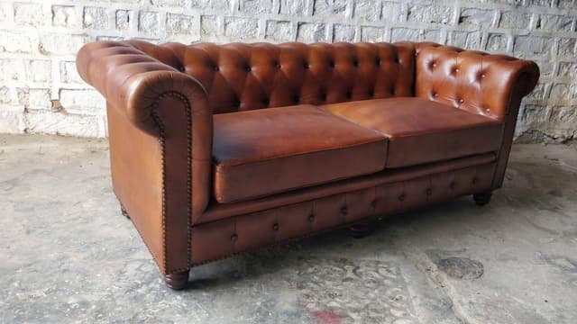 A modern elongated sofa