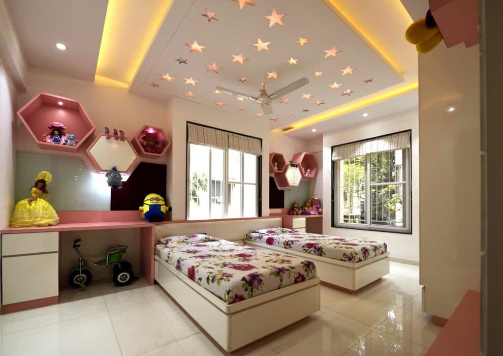 Pink &amp; White themed Children's Bedroom