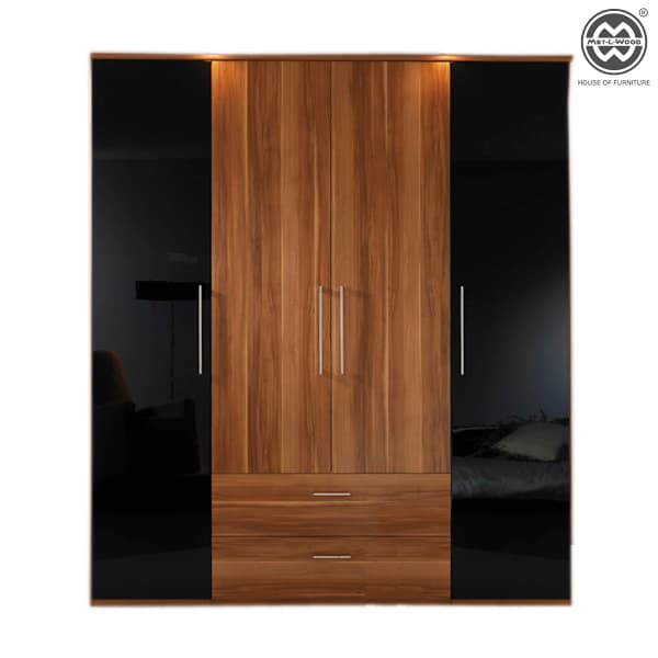 Wooden paneled wardrobe