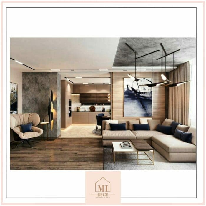 Beige Upholstered Sectional Sofa