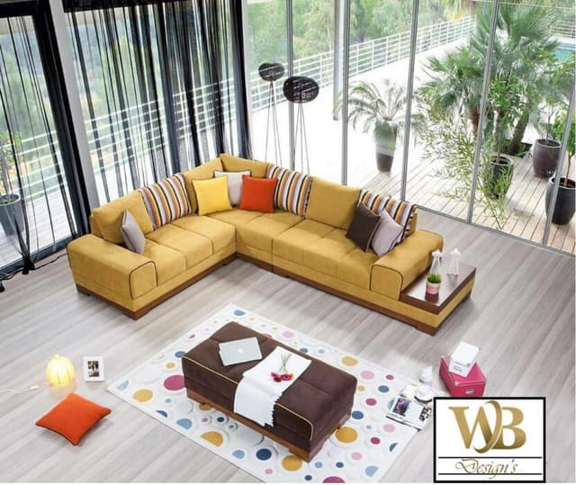 Yellow-coloured Sectional Sofa