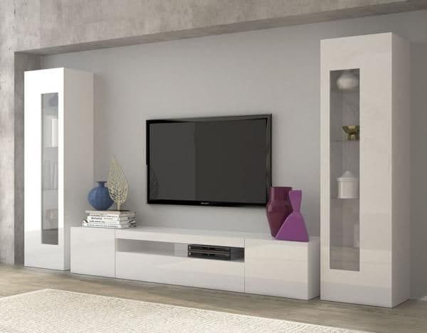 White Wall Mounted T.V. Unit