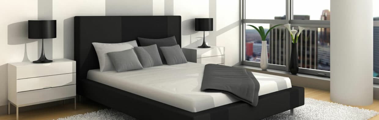 Black & White Rectangular Bed