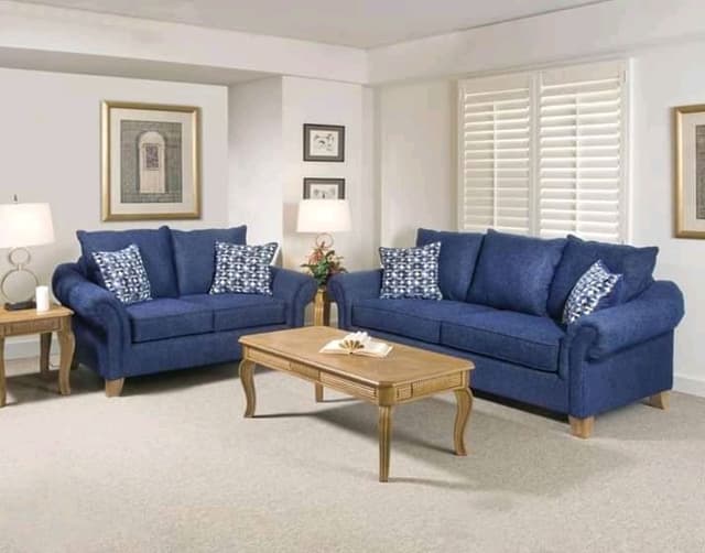 Royal Blue Upholstered Sofa