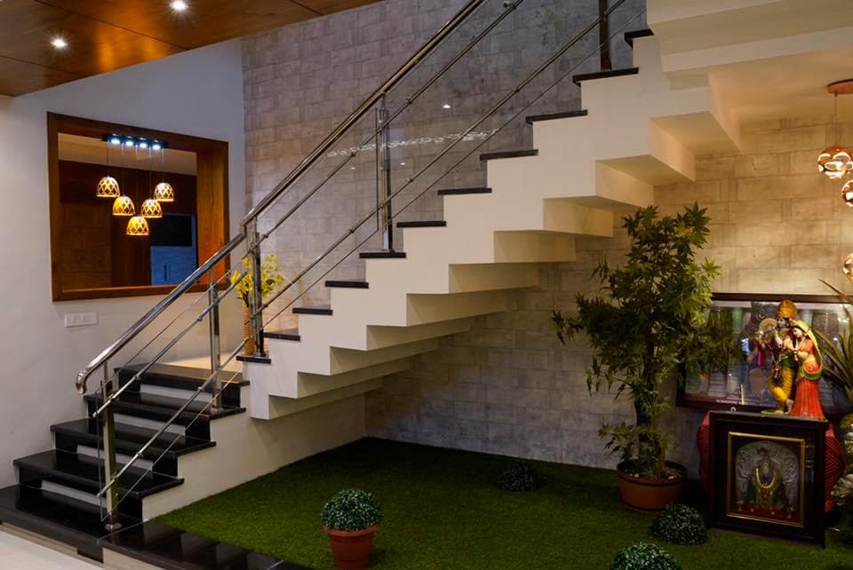 Black Granite Cladded L-Shaped Shaped