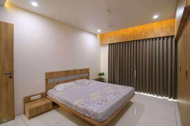 Minimalistic Bedroom In Shades of White, Grey