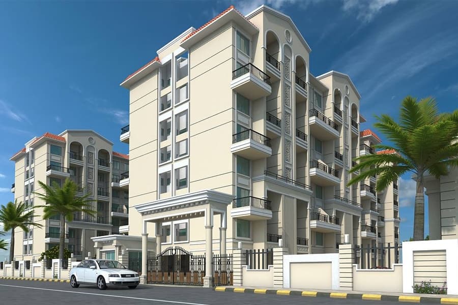 Seven Story Cream Colored Building