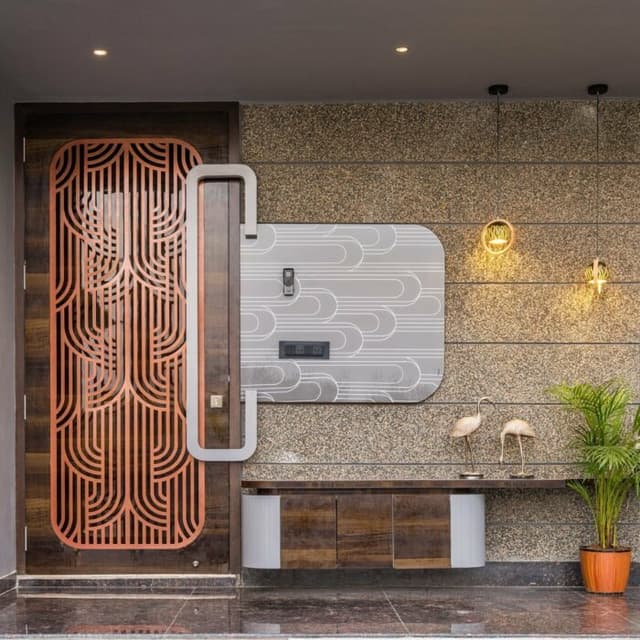 Modern and Sophisticated Foyer Captivates