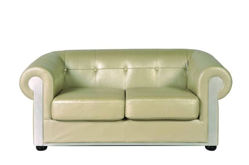 Greenish White Leather Sofa