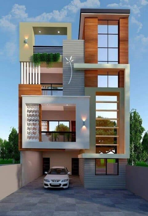 Modern Three-Story Residential Building