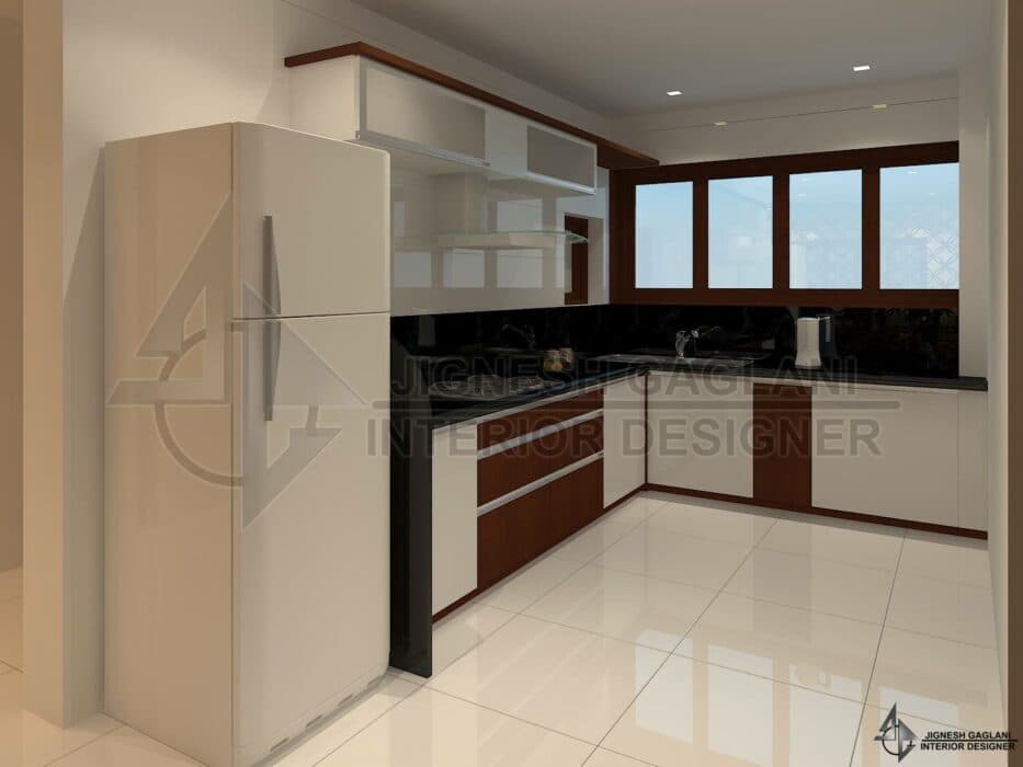 Modern Kitchen Design: White and Brown Cabinetry
