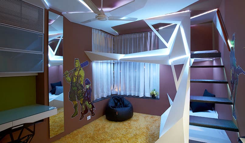 Kid's Bedroom Features a Flashy Setup