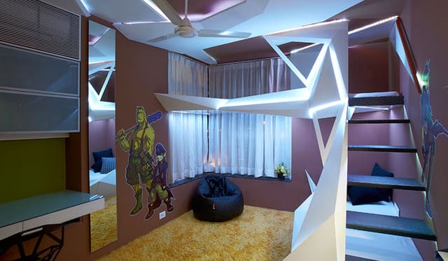 Kid's Bedroom Features a Flashy Setup
