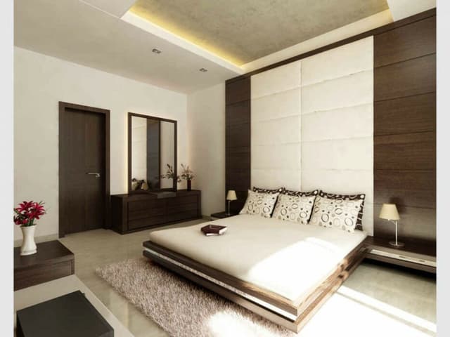 Modern Contemporary Bedroom in Brown and White Theme