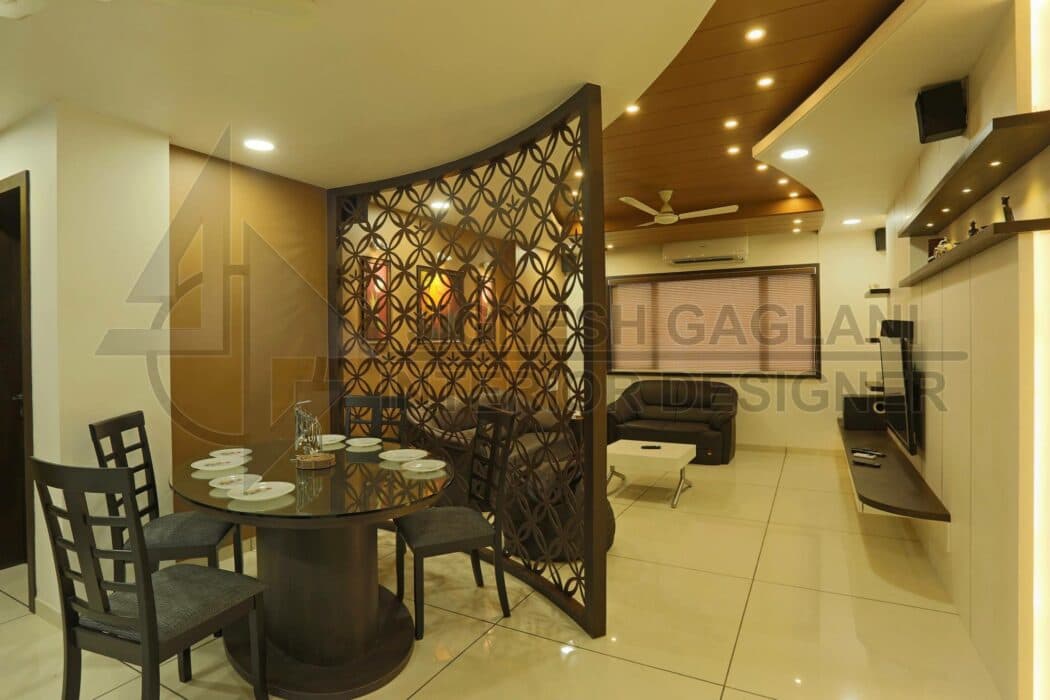 Well-Lit Modern Dining Room Extends Living Room