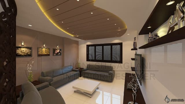 Modern Living Room Designed in a Brown and White Color