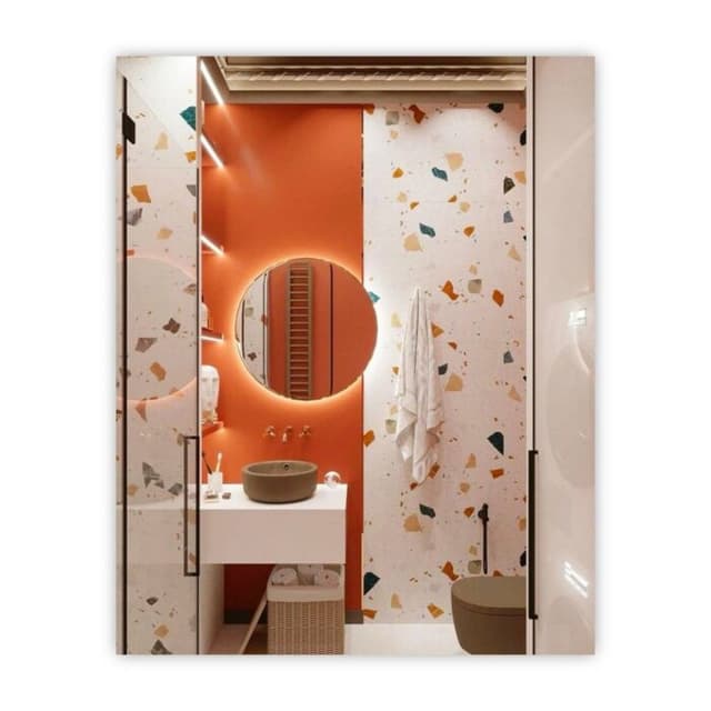 Modern and Stylish Bathroom with Terrazzo-Style Walls