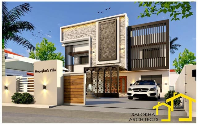 Two-Story Residential Building with a Modern Architectural Design