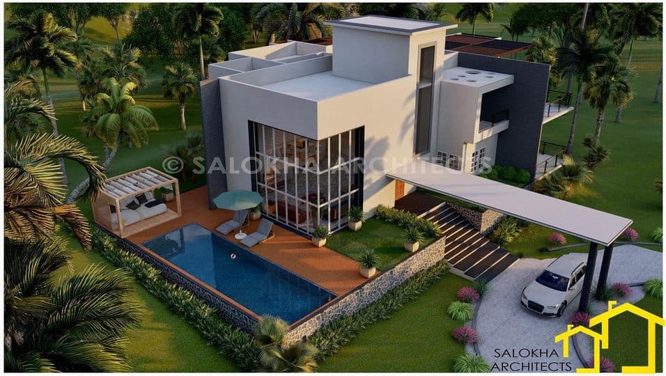 Modern Two-Story Bunglow with a Minimalist Design