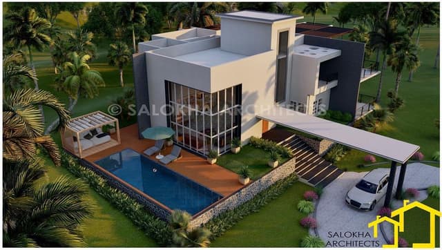 Modern Two-Story Bunglow with a Minimalist Design