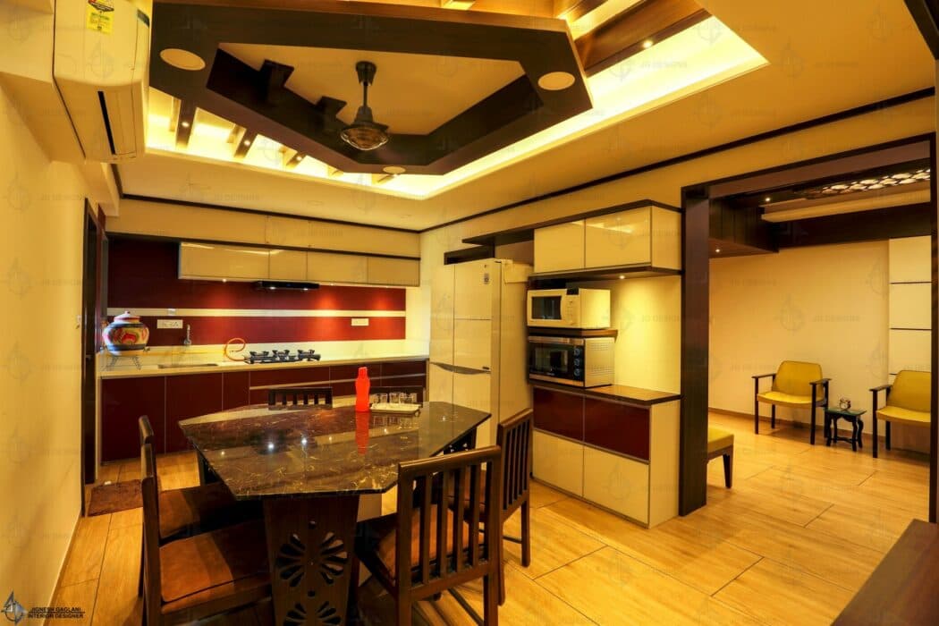 Beautiful Kitchen Cum Dining Area Design