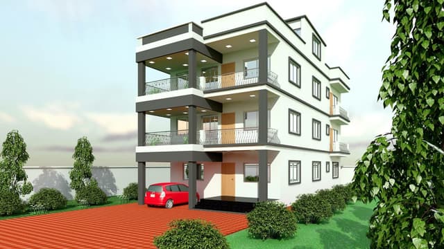 Residential Building with a Contemporary Architectural Design