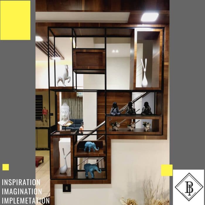 Modern Partition Shelf Features an Elegant Blend of Wood