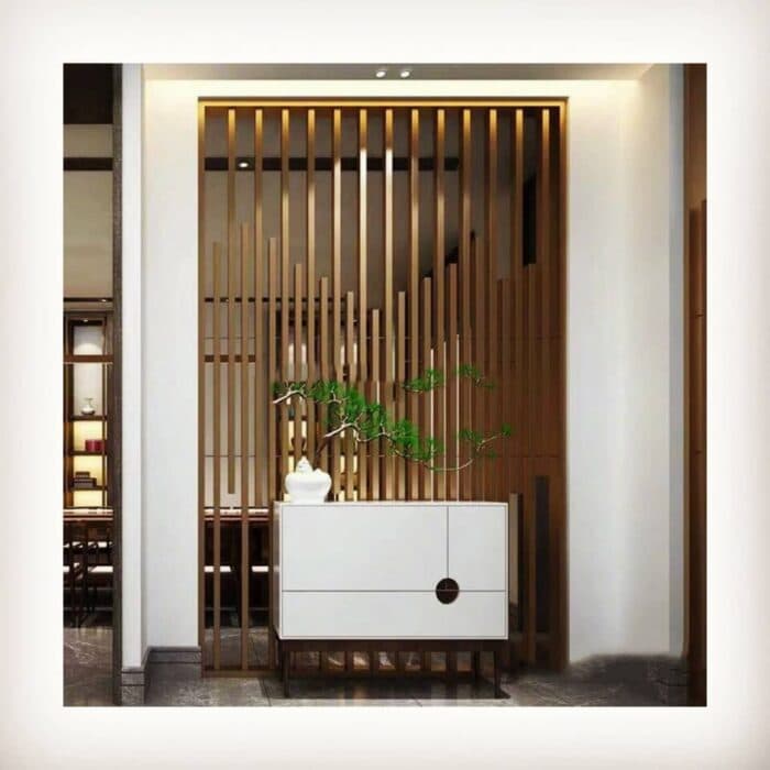 Rhythmic Backdrop of Vertical Wooden Slats