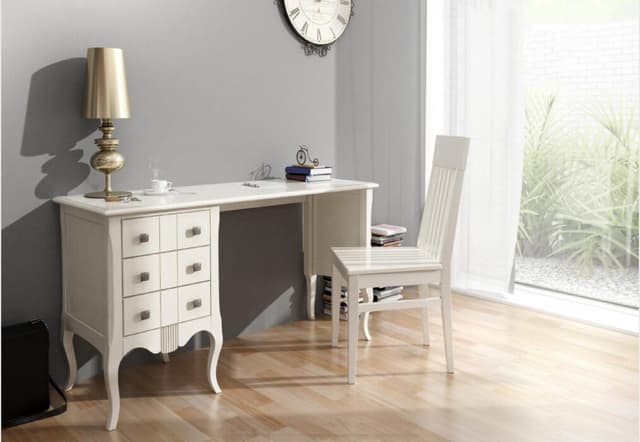 Off-White Wooden Study Table