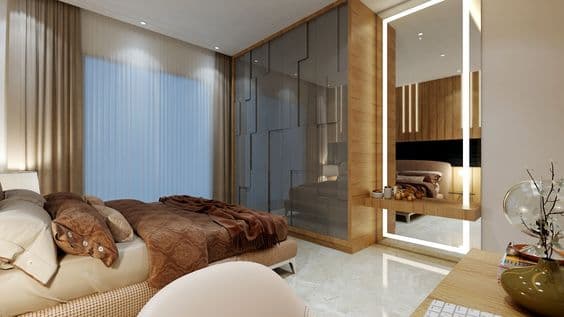 Bedroom Exudes Modern Luxury
