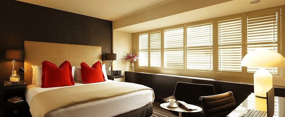 Eaturing a Plush Double Bed Adorned