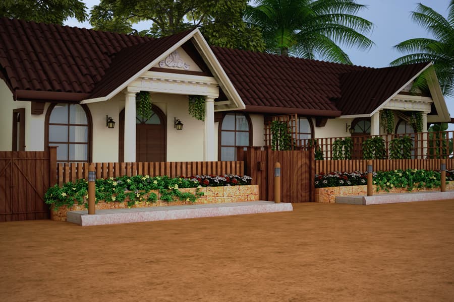 A tropical vibe single story duplex A tropical vibe single story duplex