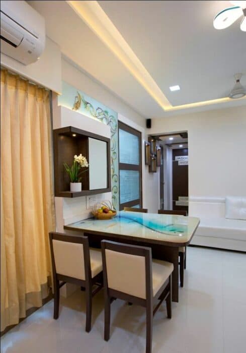 A Compact House has 4 Seater Dining Table with Acrylic Table Top & Wooden Framed Upholstered Chairs – 2 A Compact House has 4 Seater Dining Table with Acrylic Table Top & Wooden Framed Upholstered Chairs - 2