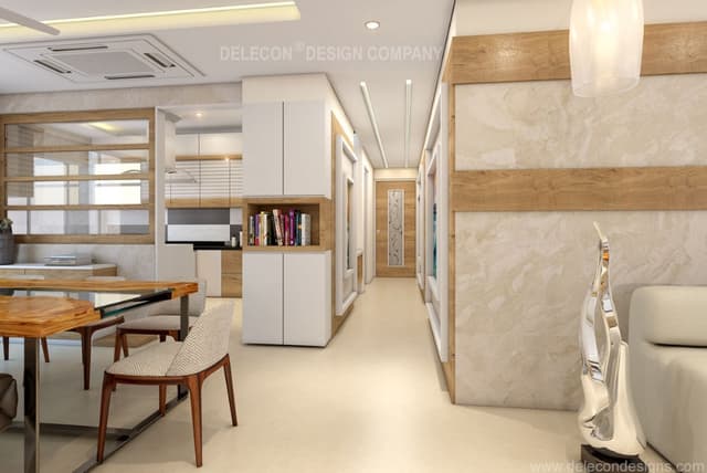 Foyer Wall treated with Travertine Stone & Niche – 2 Foyer Wall treated with Travertine Stone & Niche - 2