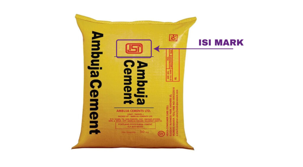 Check ISI Mark on the Cement Bag