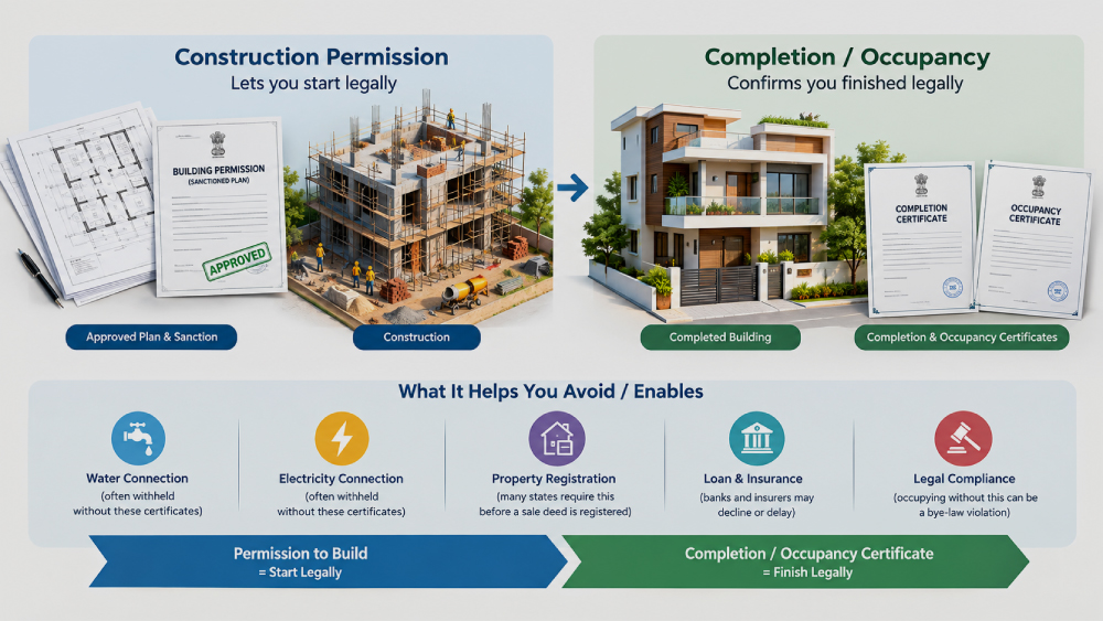Construction Permission vs CompletionOccupancy Certificate