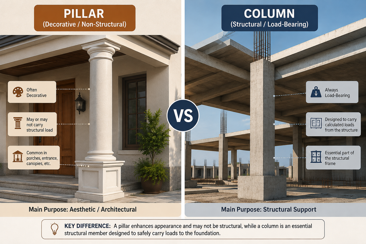 Column vs Pillar
