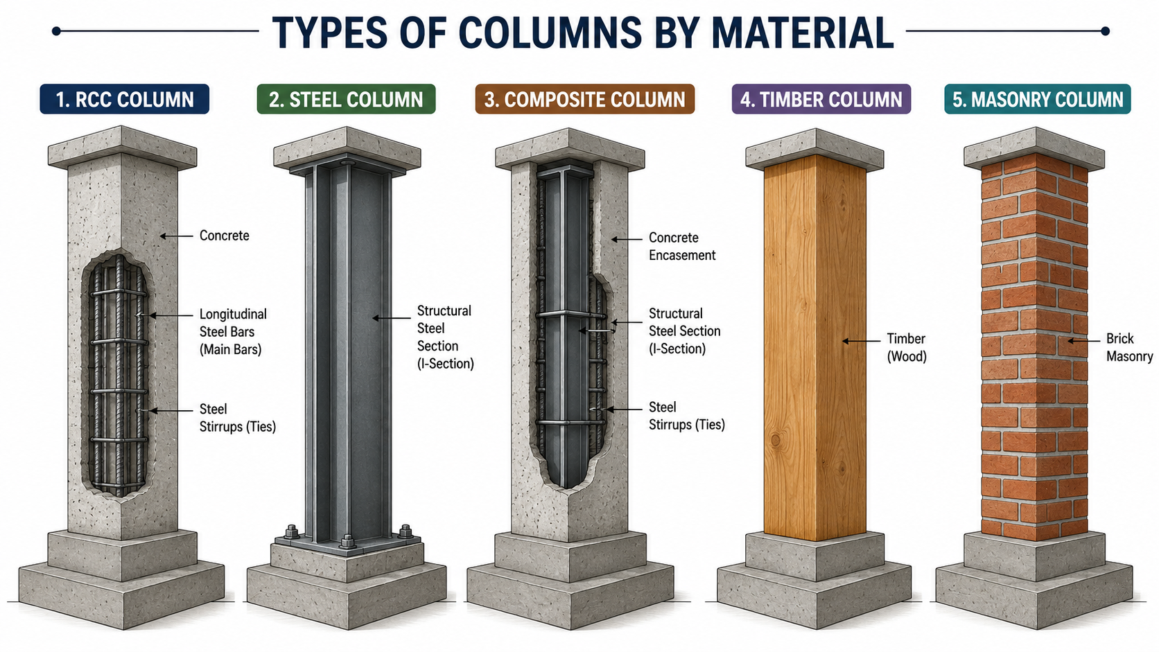 Different Materials of Column