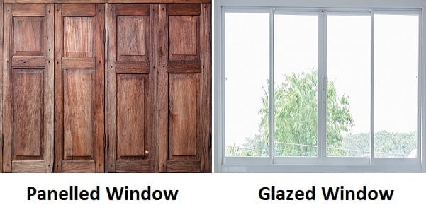Panelled Window and Glazed Window