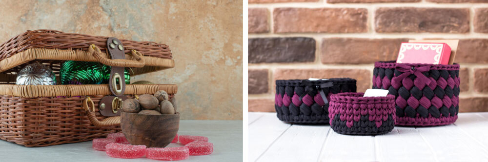 Utilise Baskets and Decorative Boxes