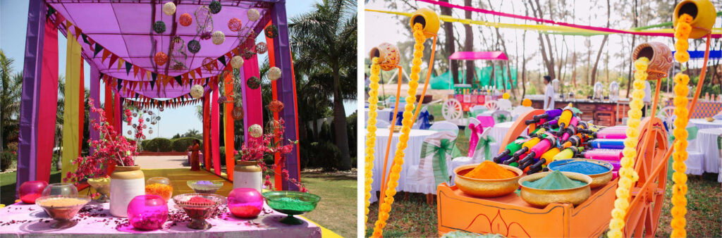Holi Party Decoration with Flowers Holi Party Decoration with Flowers