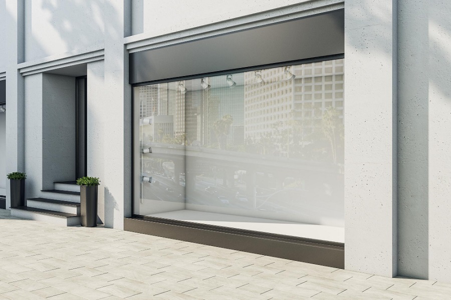 Store Front With Ceramic Printed Glass