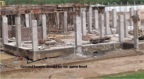 Ground Beams Should be On Same Level