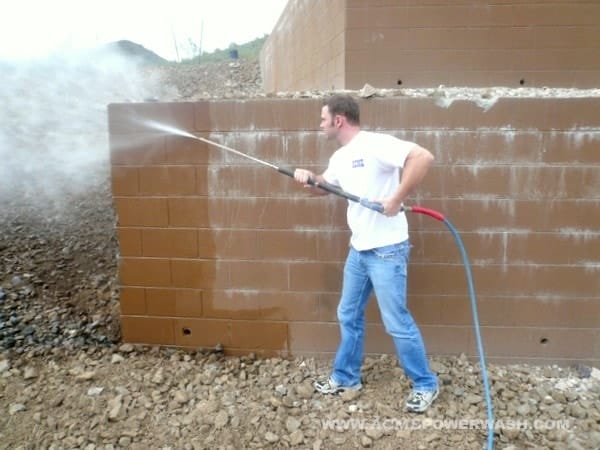 Remove Efflorescence with Power Washer