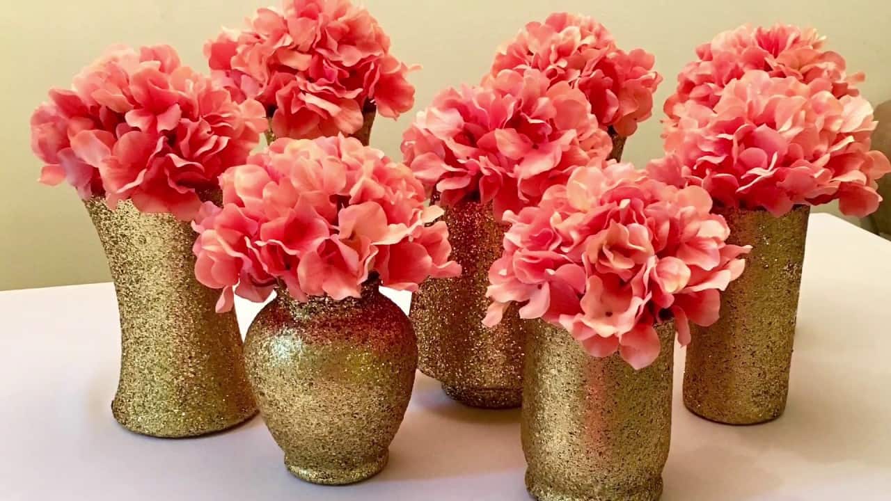DIY Vase with Glitters!