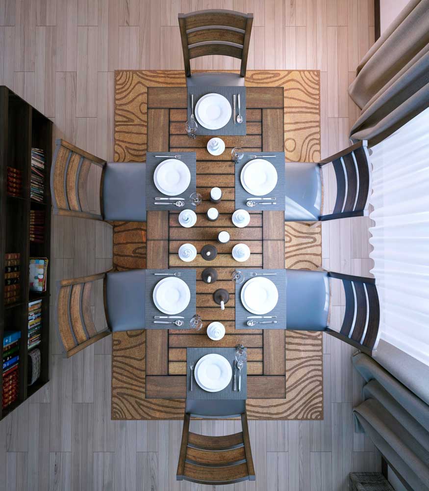 Space Used on Dining Table