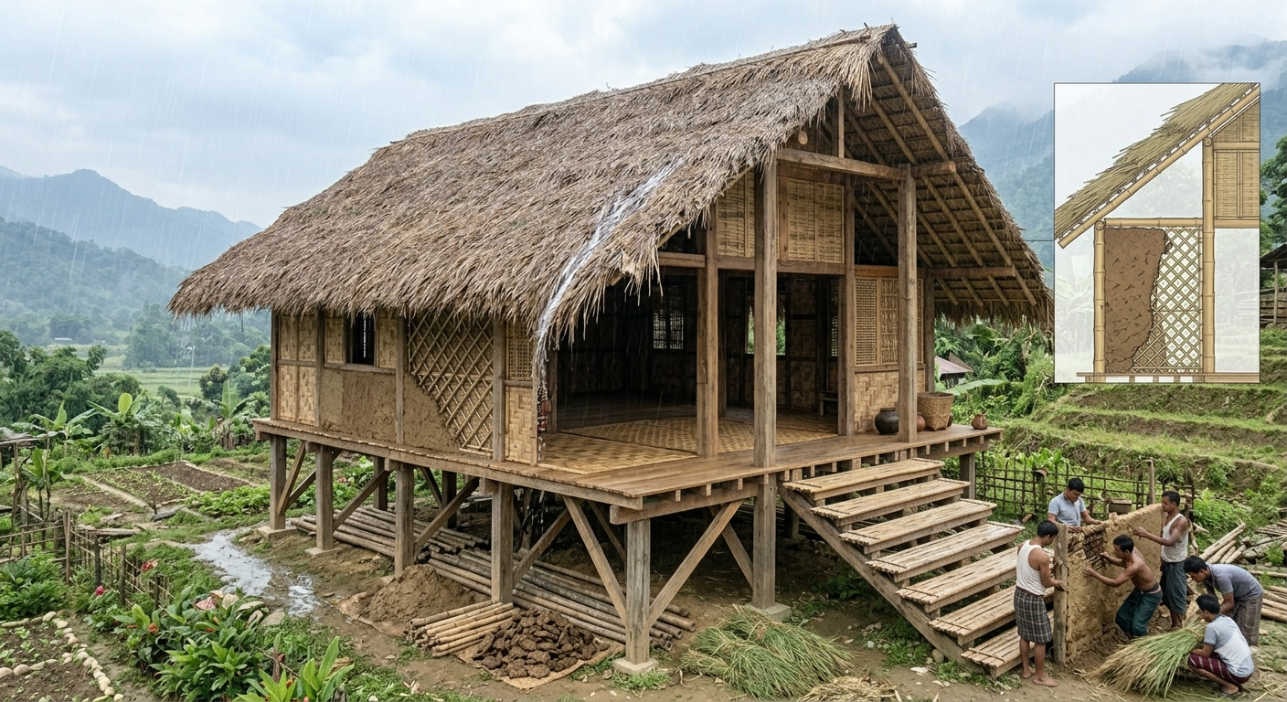 Bamboo Houses of Northeast India