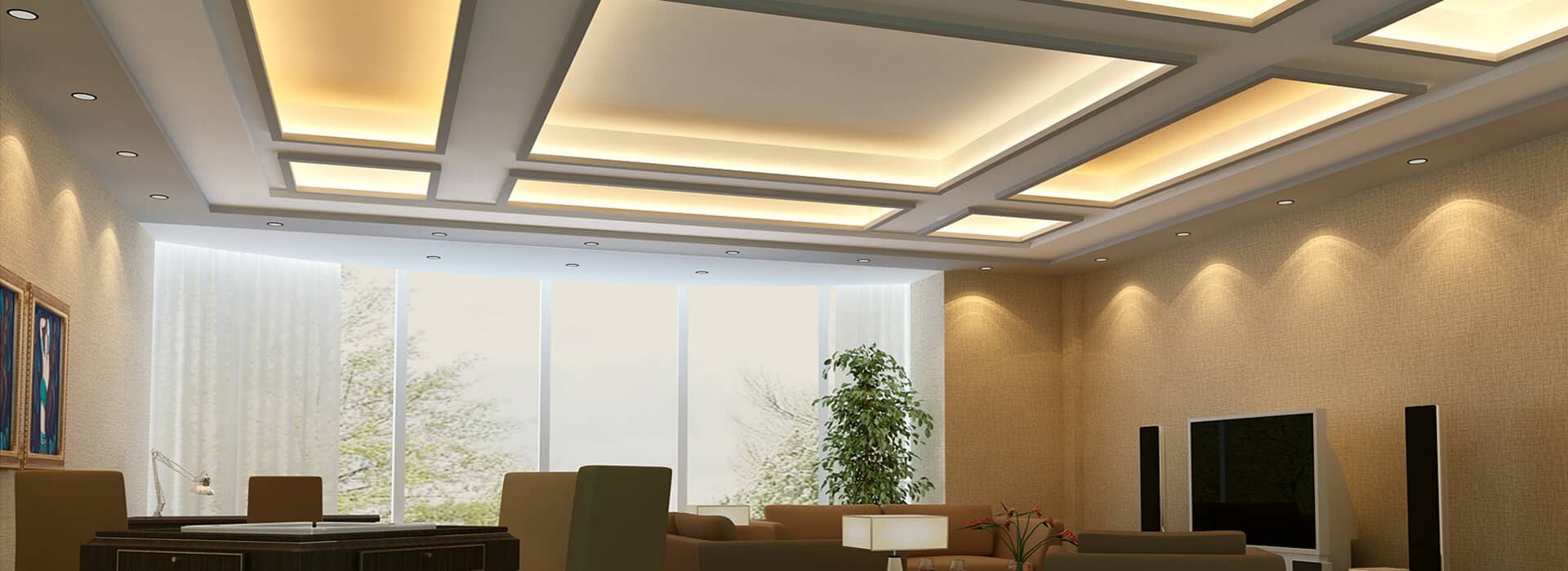 Gypsum Board on False Ceiling