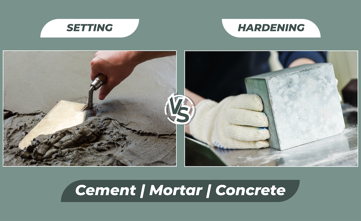 Setting Vs. Hardening of Cement Mortar Concrete