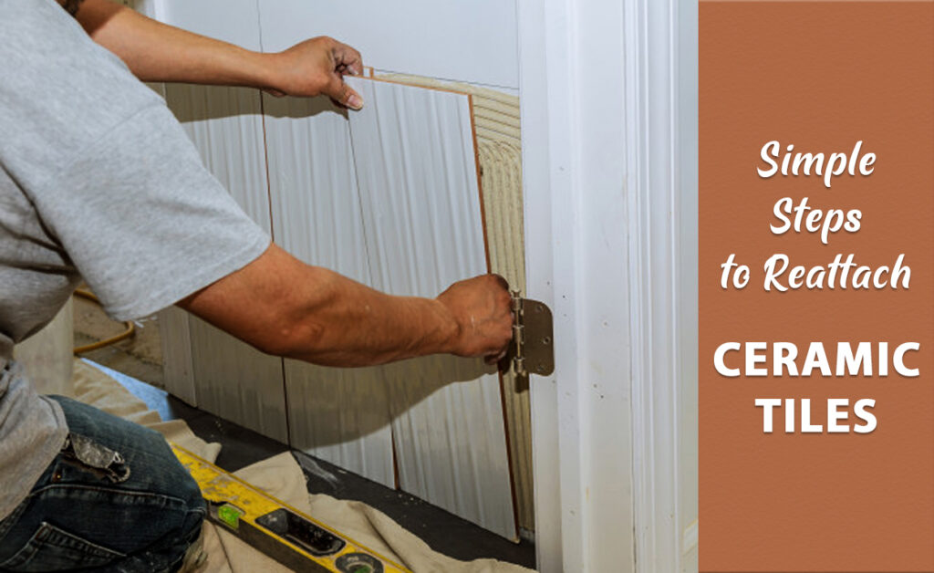 Tiler Replacing Ceramic Wall Tile With Adhesive